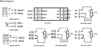 China WAYJUN 3000VDC isolation RTD PT100 temperature Signal Isolators(two in two out) Green DIN35 signal converter supplier