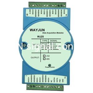 WJ25 series 5 channels PT100/PT1000 RTD Temperature Signal to RS485/232 temperature signal acquisition supplier