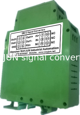 WAYJUN 3000VDC isolation DC current/voltage signal splitter one in two out signal converter green DIN35 CE approved supplier