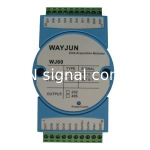 WJ60 series 8 channels DI/DO Digital Signal Converter, Dry contact  to RS485 converters,blue DIN35 supplier