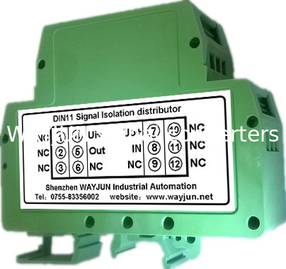 WAYJUN 3000VDC isolation rail Loop-Powered 4-20mA Signal Isolator Green DIN35 signal converter supplier