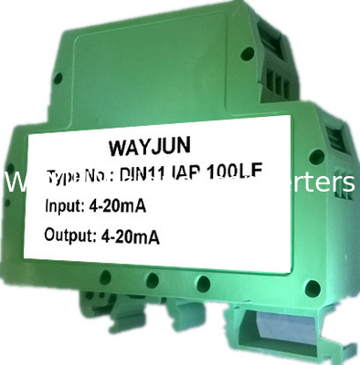 WAYJUN 3000VDC isolation rail Loop-Powered 4-20mA Signal Isolator Green DIN35 signal converter supplier