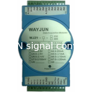 16 channels 4-20mA to RS485/232 Modbus Converters DIN35 blue signal acquisition CE approved supplier