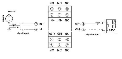 4-20mA to 4-20mA Passive Signal Isolated Converter 3000VDC  one in two out SIP12 CE approved supplier
