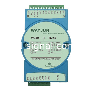 WAYJUN WJ80 series 8-CH 4-20mA to Modbus TCP Network Data Acquisition module 3000V isolation supplier